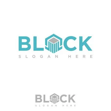 Block letter with O shape hexagon Stock Illustration
