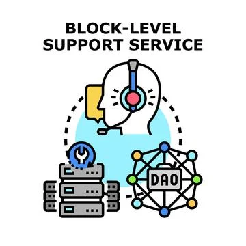 Block level support service concept vector illustration Stock Illustration