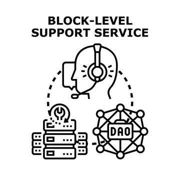 Block level support service concept vector illustration Stock Illustration