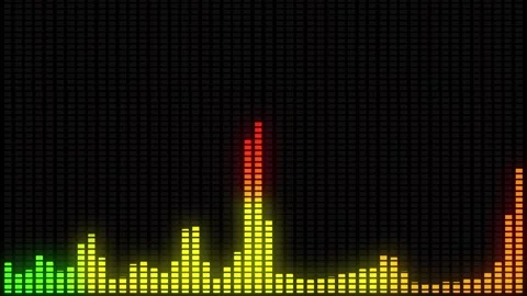 Block line audio spectrum analyzer animation isolated on black background Stock Footage 340281391