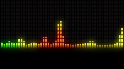 Block line audio wave animation isolated on black background Stock Footage 340281388