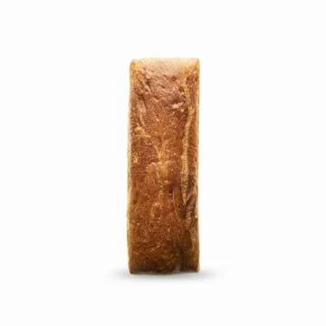 Block loaf of bread, iolate on a white background. standing long high view from Stock Photos
