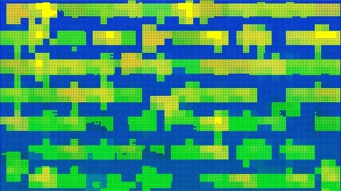 Block Matrix Movement Clip Random Movement Yellow Green Stock Footage 323679612