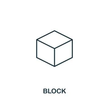 Block outline icon. Thin line style design from blockchain icons collection Stock Illustration