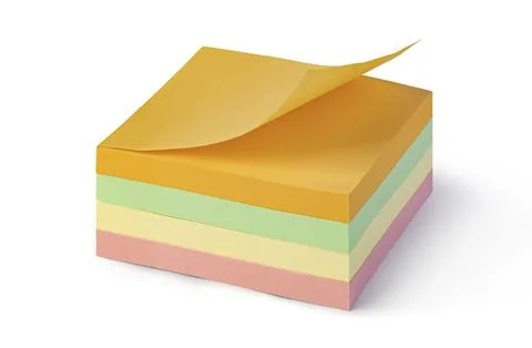 Block of paper notes isolated on white background Stock Photos