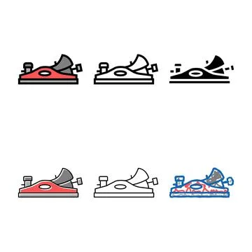 Block plane styles carpenter tool color icon vector Ilustración de archivo