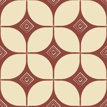 Block print. geometric seamless pattern. retro style. vintage illustration Stock Illustration