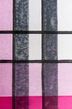 Block printing finished pattern with color and stripes on taut fabric Bad Stock Photos