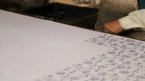 Block Printing. Video stock 122730017