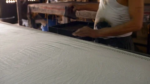Block Printing - Handmade block printing in the textile industry 動画素材 117469162