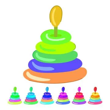 Block pyramid toy vector cartoon graphic Stock Illustration