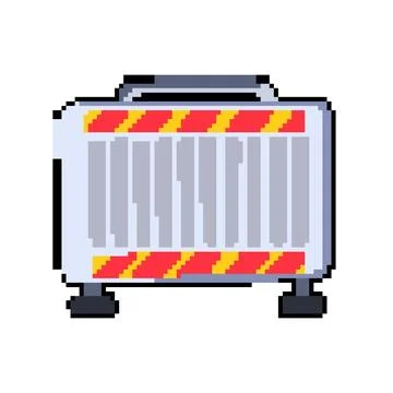 Block road barrier pixel art vector illustration Stock Illustration