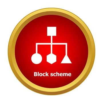 Block scheme diagram icon representing organizational process 스톡 일러스트