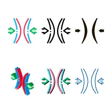 Block simplified vocal cords icon vector outline Stock Illustration