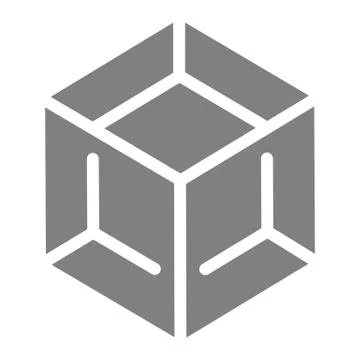 Block solid icon. Cube vector illustration isolated on white. Box glyph style Stock Illustration