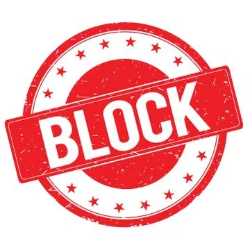 BLOCK stamp sign red Stock Illustration
