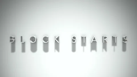 Block starts 3D title animation white text on a white background Stock Footage 299702887