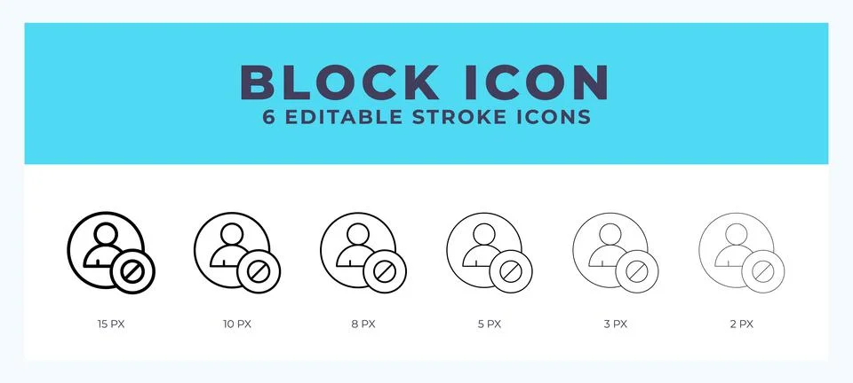 Block stroke icon for web. Mobile apps and ui. Stock Illustration