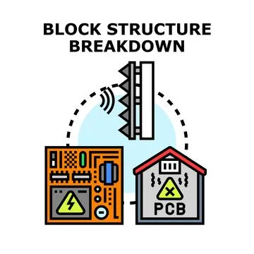 Block structure breakdown concept illustration Ilustración de archivo