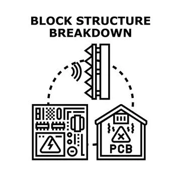 Block structure breakdown concept illustration Stock Illustration