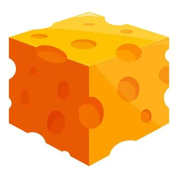 Block of swiss cheese presenting its characteristic holes and texture Stock Illustration