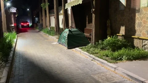 Block tents in Shanghai under lockdown Stock Footage 197112932