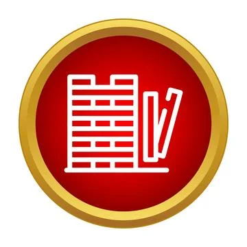 Block tower game icon showing instability and risk Stock Illustration
