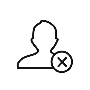 Block User Icon linear vector graphics sign 스톡 일러스트
