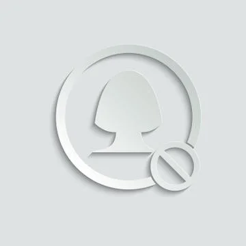 Block user Icon. User stop icon. Dismiss or delete user. Vector icon, symbol  Stock Illustration