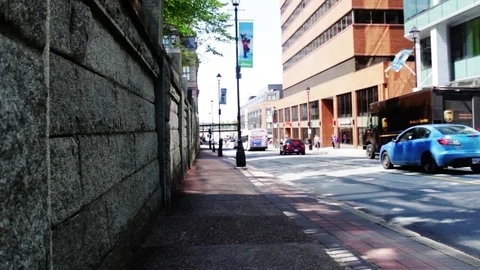 Block Wall Barrington St, Halifax, Nova Scotia 動画素材 90976682