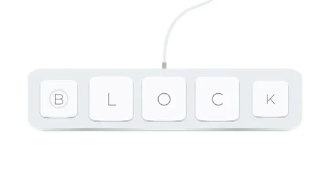 Block word written with computer buttons over white background Stock Footage 205145720
