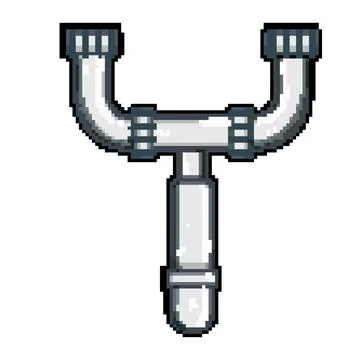 Blockage waste drain trap pixel art vector illustration Ilustración de archivo
