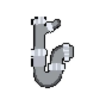 Blockage waste drain trap pixel art vector illustration Ilustración de archivo