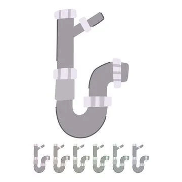 Blockage waste drain trap vector cartoon graphic Stock Illustration
