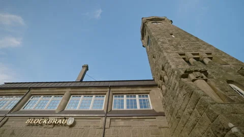Blockbau brick building with clock tower in Hafen city near Hamburg Germany Stock Footage 310744776