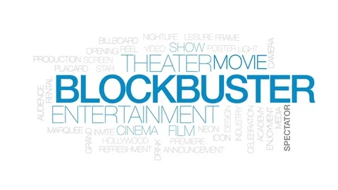 Blockbuster animated word cloud, text de... | Stock Video | Pond5