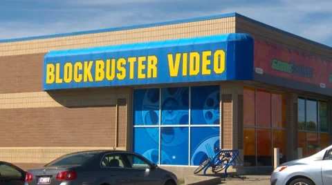 Blockbuster shop video stock