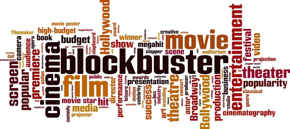 Blockbuster word cloud Stock Illustration