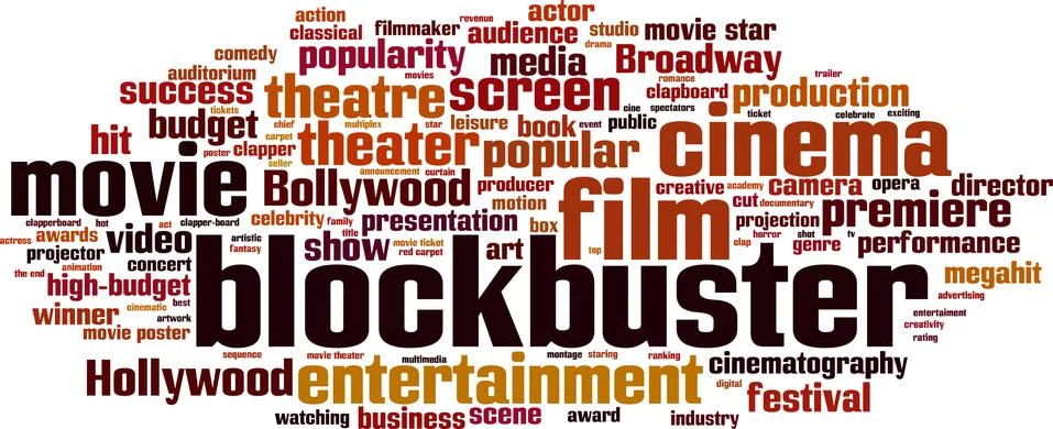 Blockbuster word cloud Stock Illustration