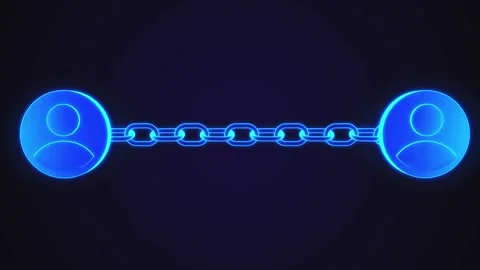 Blockchain 2 users connected network Stock Footage 138538764
