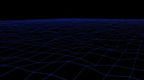 Blockchain abstract digital background. 3d waves data grid surface. Technology Stock Illustration