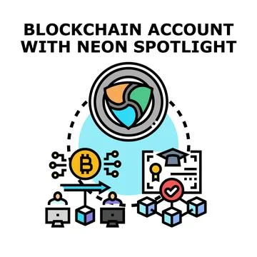 Blockchain account concept connecting crypto and digital certification Stock Illustration