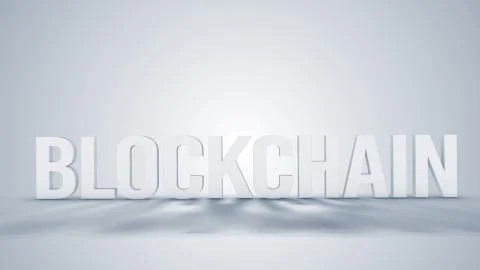 Blockchain algorithm concept with 3d text Stock Photos