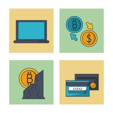 Blockchain and bitcoin Stock Illustration
