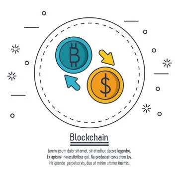 Blockchain and bitcoin Illustrazione stock