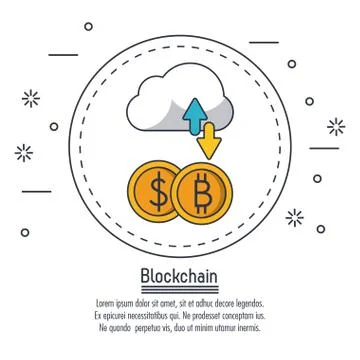 Blockchain and bitcoin 스톡 일러스트