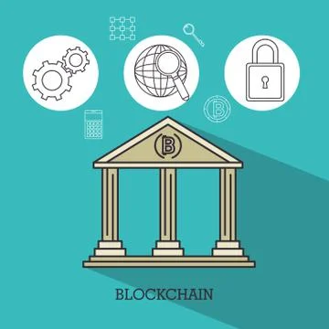 Blockchain and bitcoin technology concept 스톡 일러스트