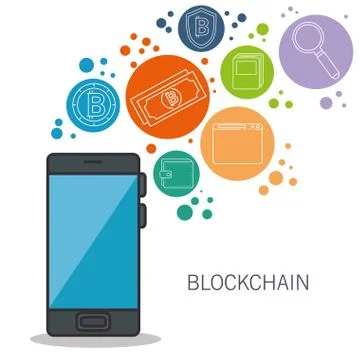 Blockchain and bitcoin technology concept Stock Illustration