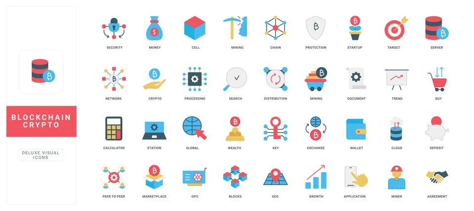 Blockchain and crypto wallet, node and decentralized network, exchange color 스톡 일러스트