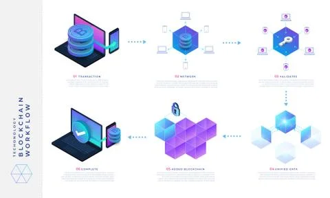 Blockchain and cryptocurrency concept Stock Illustration